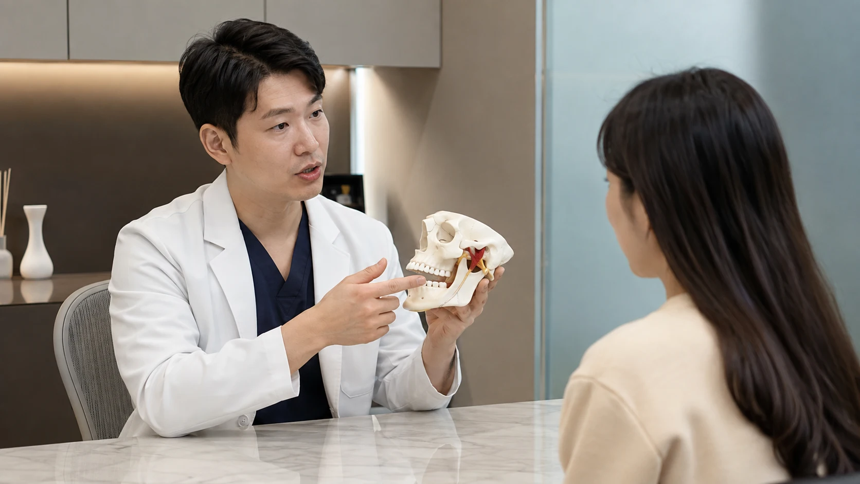 턱관절 충격 병원 방문 전 준비 장면