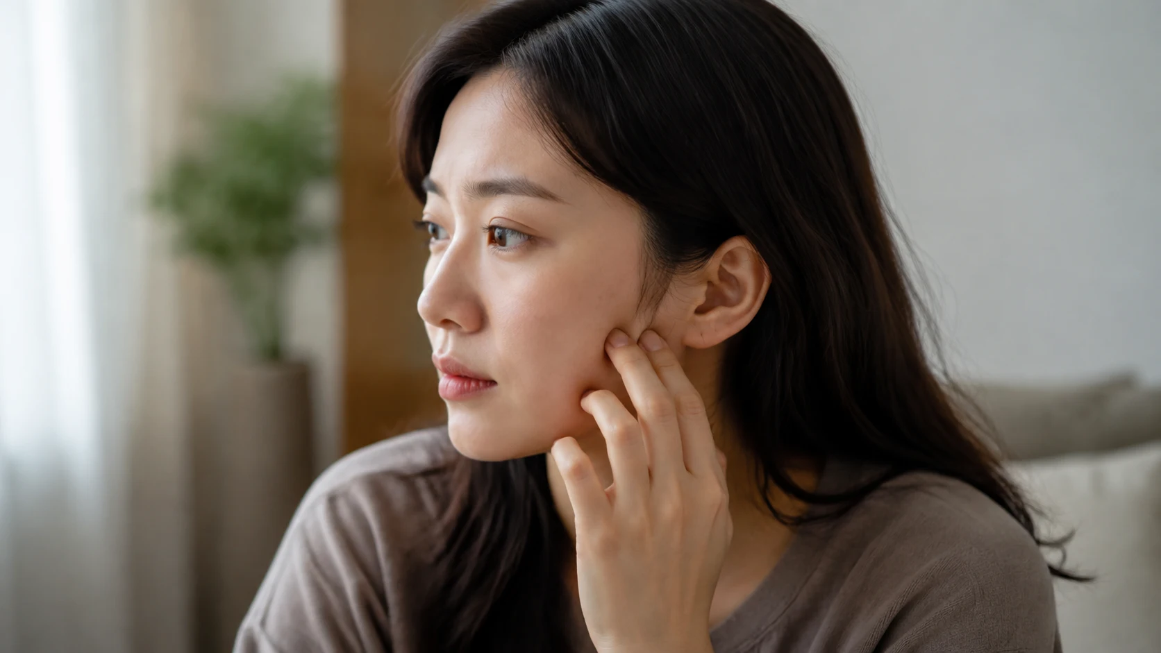입이 안 벌어질 때 병원 방문 전 준비 장면