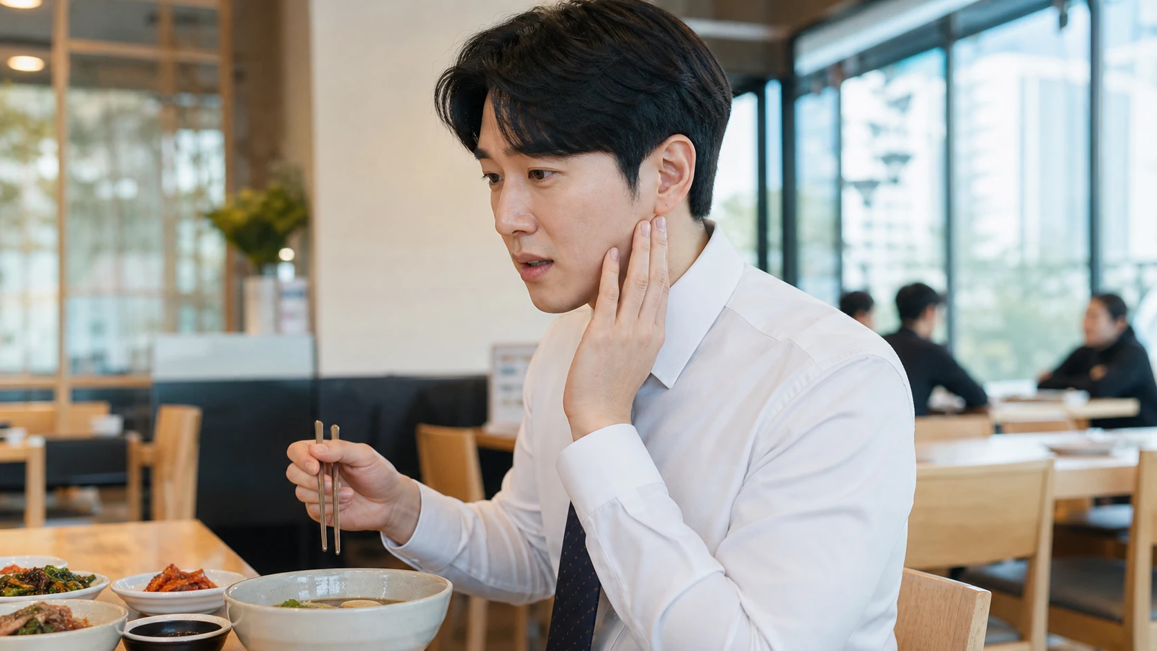 턱관절 통증 병원 정보를 차분히 확인하는 모습