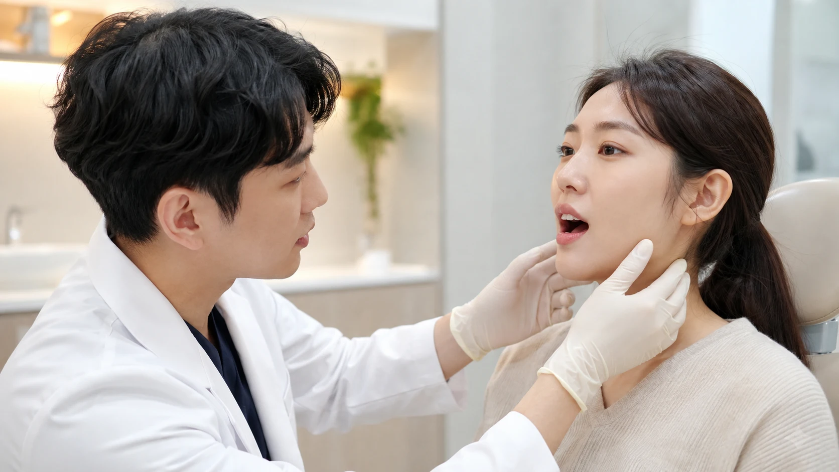 턱 관절 치료 병원 방문 전 준비 장면